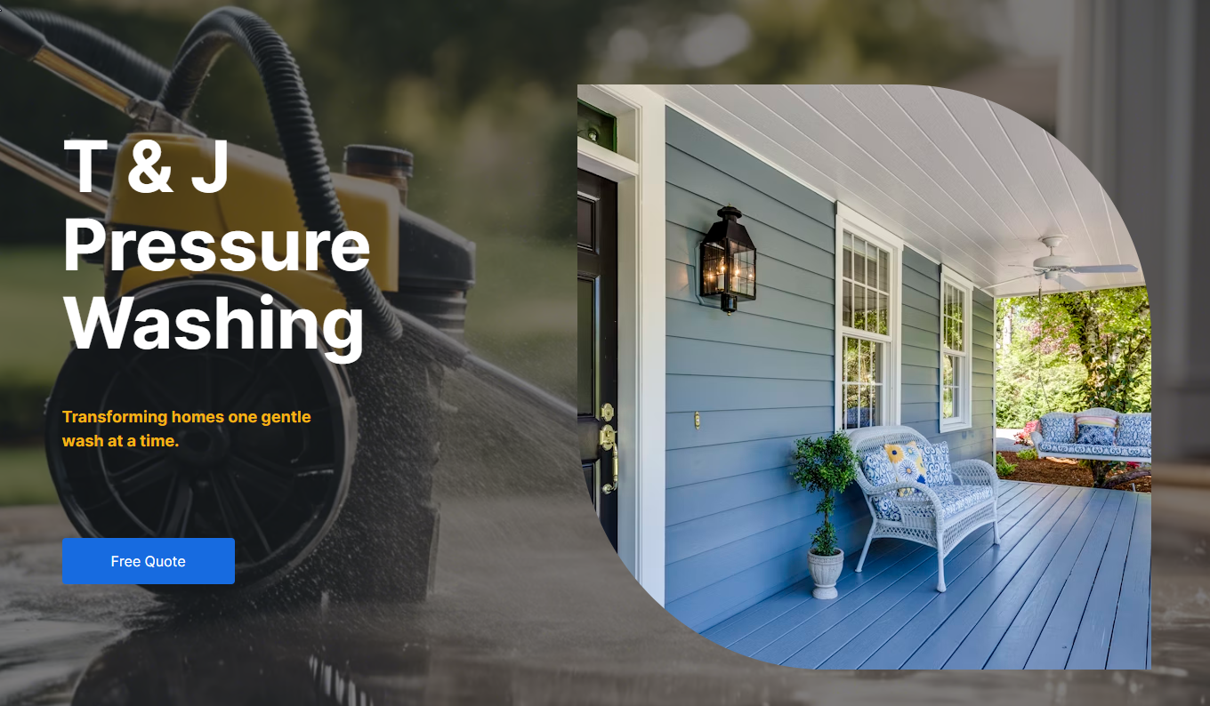 T& J Pressure Washing landing page image