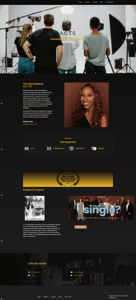 Screenshot A.C.T.S. website